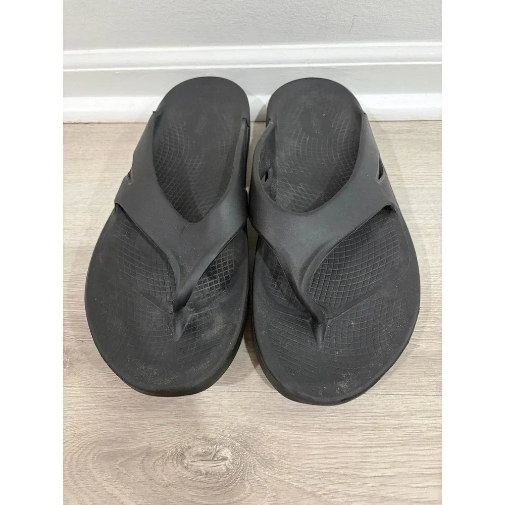 OOFOS OOriginal Recovery Sandals Black Mens M13 W15 Thong Flip Flops Comfort